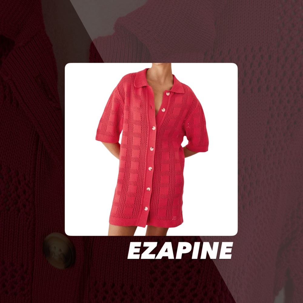 EUC Ezapine Red Crochet Coverup